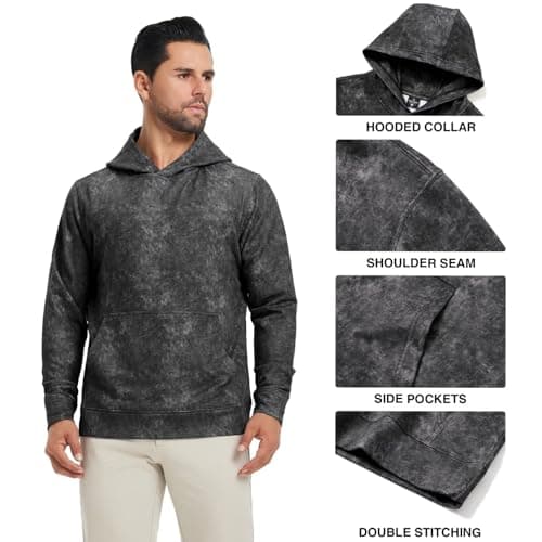 M MAELREG Mens Sweatshirts Hoodies Outdoor Hiking Workout Performance Hooded Sport Casual Fall Golf Hoodies for Men - Thumbnail 4