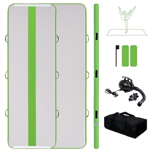 Tuxedo Sailor Inflatable Gymnastics Mat with Electric Pump, Storage Bag, Repair Kit–Air Mat for Home Training, Cheerleading, Yoga - Image 1