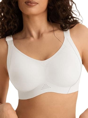 Wireless Jelly Bras for Women - B-DD Cup Plus Size Full Coverage Seamless Bra No Underwire, Lightly Padded T-Shirt Bralette with Support and Lift for Older White - Image 1
