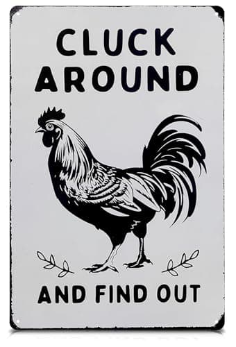 Humorous Chicken Coop Sign – 12 x 8 inch Rustic Tin Rooster Decor for Barn or Kitchen, Farmhouse Metal Sign, Country Farm Decorations Indoor or Outdoor - Image 1