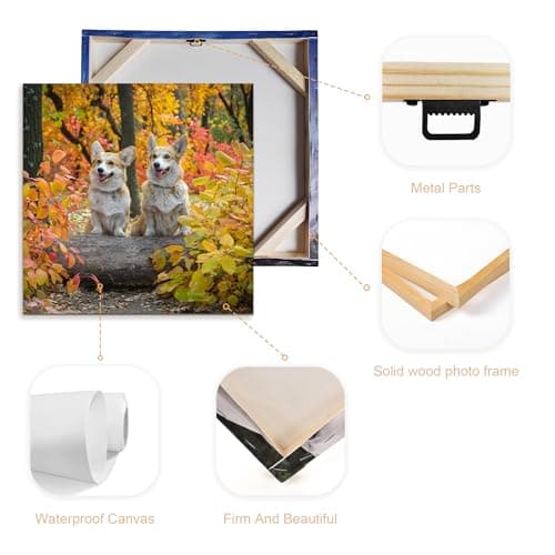 WayToLight Personalized Custom Canvas Prints with Your Photos Framed Wall Art Customized Picture Photo Prints Ideal for Home Decor Christmas Family Gifts (16inx16in) - Thumbnail 3