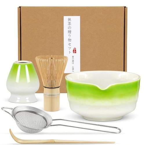 Matcha Whisk Set, Premium Ceremonial Grade Matcha Set Includes Matcha Bowl, Bamboo Scoop, Matcha Powder Sifter, Matcha Whisk and Holder for Matcha Lovers - Image 1