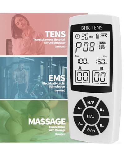 BHK-TENS EMS Muscle Stimulator for Pain Relief Therapy, Electronic EMS TENS Unit Machine for Shoulder Pain Relief, Tens Massager for Neck Pain Relief, Sciatica Pain Relief - Thumbnail 5