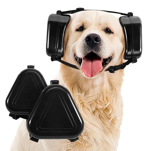 uaidie Dog Ear Muffs Noise Protection, Noise Cancelling Headphones for Dogs, Ear Covers for Hearing Protection and Anxiety - Black