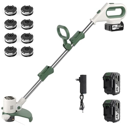 21V 3-in-1 Cordless Weed Eater-Weeding/Trimming/Lawn Mower, with 8 Replace Auto Line Feed, Electric Grass Trimmer for Garden, Lawn, 120 Mins of Non-Stop (2 * 4.0 mAh Battery & Charger Included) - Image 1