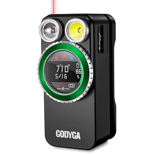 Godyga 4-in-1 EDC Flashlight with Laser Measure, Golf Stroke Counter, White & Red Light, 500 Lumens IPX6 Waterproof, Rechargeable Clip-on Light for Golf, Camping, Cycling, Emergency, Outdoors - Image 1