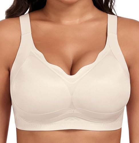 SHIJIALI Womens Wireless Bra Supportive Seamless Bras Full Coverage Push Up Comfortable No Underwire Tshirt Bras Nude - Image 1