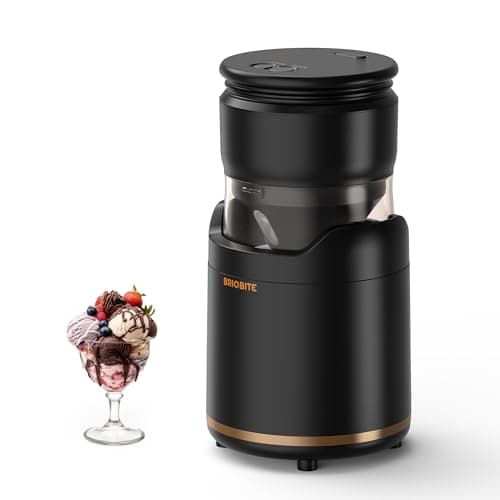 BRIOBITE Ice Cream Maker,Rechargeable Soft Ice Cream Machine with Low Noise,Compact for 1-2 Servings,Perfect for Sorbet,Gelato,Frozen Yogurt,Black - Image 1