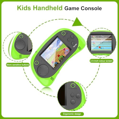 Handheld Games for Kids -16 Bit Retro Video Game with 220 HD Electronic Games - 2.5'' IPS Portable Travel Game Gifts for Boys Girls Ages 4-12 - Thumbnail 3