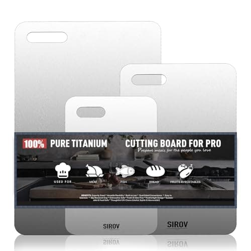 Titanium Cutting Board, 100% Pure Titanium Cutting Boards For Kitchen, Best Non Toxic chopping board, Dishwasher safe, Hygiene and Durability for Meat and fruit, New Package Design (3 PCS) - Image 1