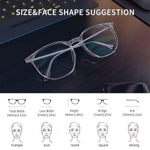 ROCKNIGHT Blue Light Blocking Glasses for Computer Eye Strain Women Clear Frame Gaming Phone Computer Glasses - Thumbnail 3