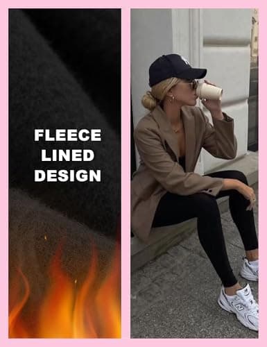 Showitty 3 Pack Fleece Lined Leggings Women with Pockets - Winter Warm Thermal Yoga Pants for Running Workout Plus Size - Thumbnail 4