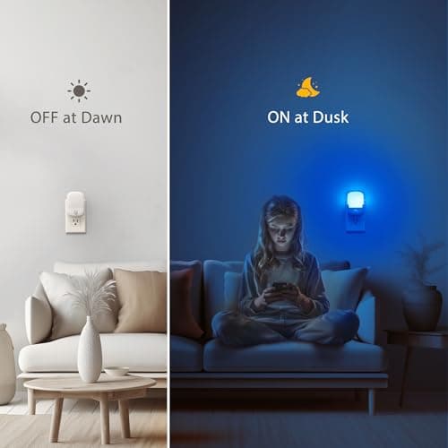 Briignite Blue Motion Sensor Dusk to Dawn Dimmable Led Night Light 2Pack for Kids, Bedroom, Kid Room, Bathroom - Thumbnail 3