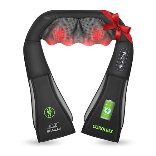 Snailax Cordless Massager - Shiatsu Neck and Shoulder Massager with Heat, FSA Eligible, Portable, Lumbar, Back Electric Massage Pillow, Christmas Gift - Image 1