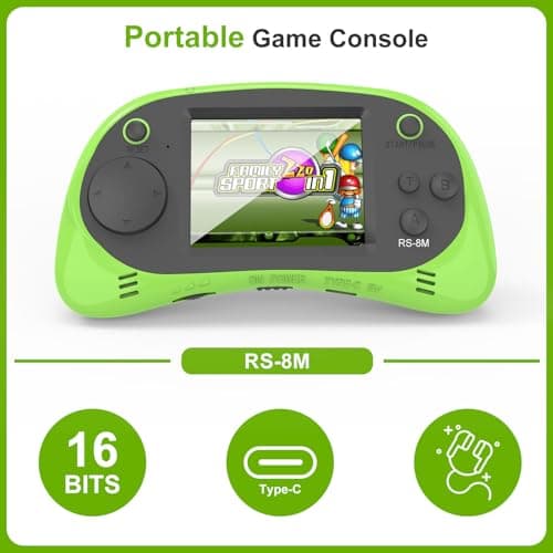 Handheld Games for Kids -16 Bit Retro Video Game with 220 HD Electronic Games - 2.5'' IPS Portable Travel Game Gifts for Boys Girls Ages 4-12 - Thumbnail 2