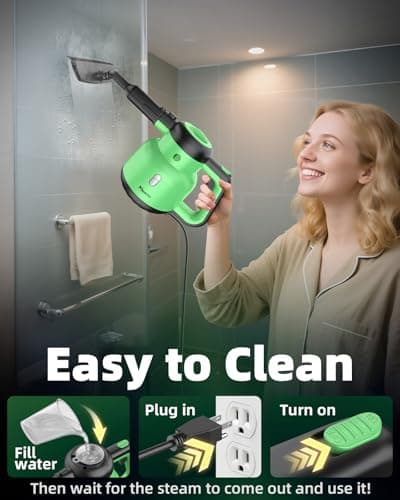 Steam Mop with Detachable Handheld Steam Cleaner for Home, 12-in-1 Multi Accessories, Quick 15s Heat, 221°F Floor Steamer & 320ml Water Tank, Powerful Steamer for Cleaning Floor, Carpet, Windows, Tile - Thumbnail 6