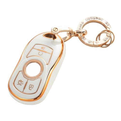 RUABIBAN Key Fob Cover Compatible with Buick, Soft TPU Key Case Protection Shell Fit for Buick Encore Enclave Lacrosse Envision Verano Regal GL8 5 Buttons Smart Key Holder - Image 1