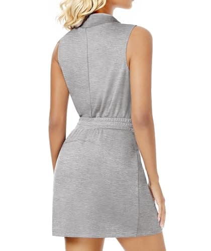 Casly Lamiit Womens 2 Piece Skirt Sets Summer Athletic Outfits Short Tennis Skorts Cruise Spring Break Outfits 2026 Active Sports Back to School Track Suit Light Grey L - Thumbnail 4