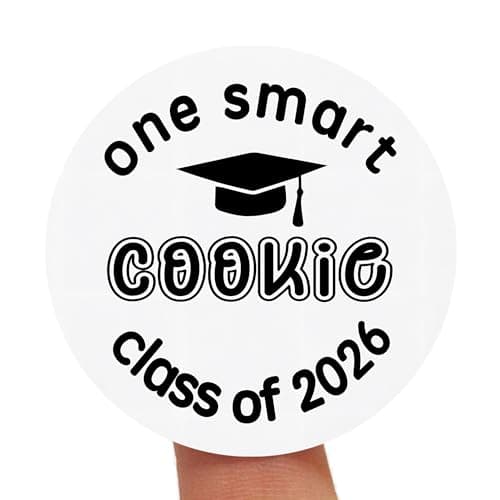 ZLKAPT 2026 Graduation Cookie Stickers : 120 Pcs 1.6" Round One Smart Cookie Class of 2026 Decals for Treat Bags Bakery Gift Boxes ; High-Bond Permanent Adhesive Smudge-Proof Labels - Image 1