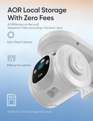 4G LTE Cellular Security Camera Outdoor 2.5K QHD, No WiFi 24/7 Recording, vSIM & 64GB SD, 8W Solar Panel Powered, Pan Tilt AI Person/Animial/Vehicle Tracking, Color Night Vision, IP67 Cold-Resistant - Thumbnail 5