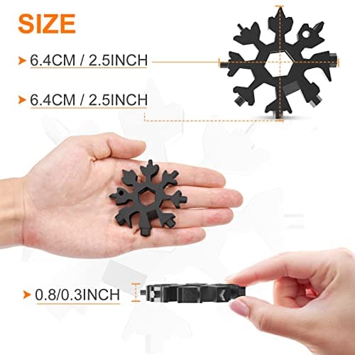 Dusor Gifts for Men Him Dad Husband, 18-in-1 Snowflake Multitool, Stocking Stuffers for Adults, Mens Gifts for Christmas, Gift for Dad Who Want Nothing, White Elephant Gift for Adults, Tools for Men - Thumbnail 3