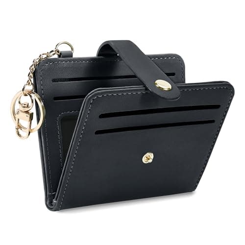 Airkit Small Wallets Woman RFID Blocking Leather Credit Card Holder - with ID Window - Card Wallets for Women - with Zipper Coin Purse - Keychain Wallet - Image 1