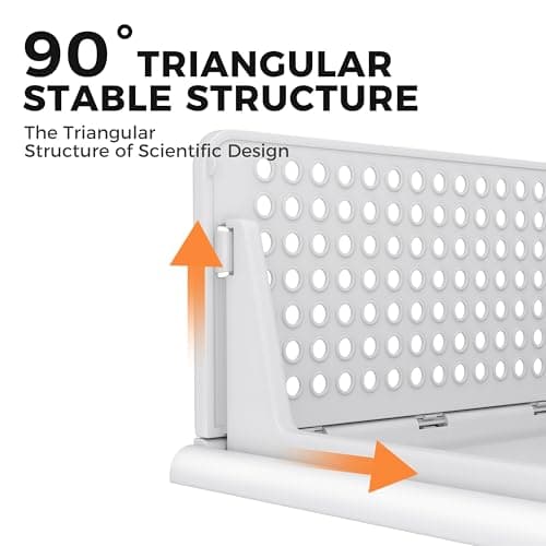 Pinkpum 6 Pack Closet Organizers Storage Bins, Stackable Plastic Drawer Basket for Clothing, Stackable Storage Bins Shelf Storage Container for Closet Wardrobe Bedroom Bathroom Office White - Thumbnail 5