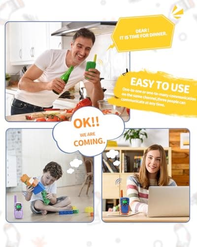 FAYOGOO Walkie Talkies for Kids Long Range 2 Miles, Rechargeable Kids Walkie Talkies 3 Pack with Flashlight, Toys Gifts for 3-12 Year Old Boys Girls, Christmas Birthday Gifts Ideas Present - Thumbnail 3