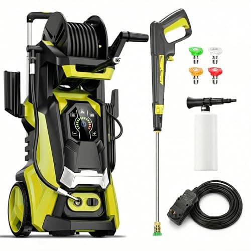 Pressure Washer Power Washer with Foam Cannon, 5000PSI, Washer Pressure Machine with 4 Quick-Connect Nozzles & 25FT Inlet Hose for Driveway Cars Patio Home Outdoor​ - Image 1