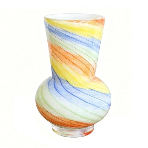 9.8" Hand Blown Glass Bubble Vases for Flowers, Large Decorative Vases for Home Decor Tables Centerpieces, for Women (Wide Mouth) - Image 1