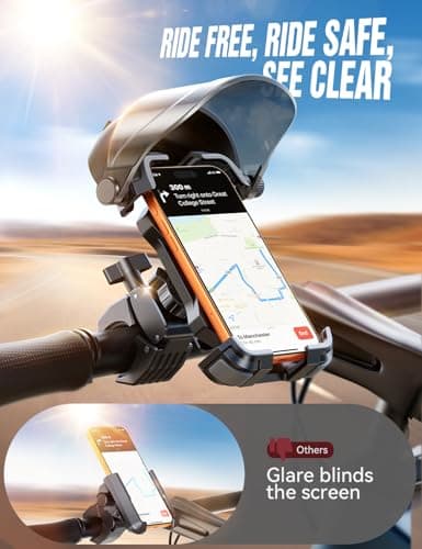 JOYROOM Bike Phone Holder Mount, [All-Weather Sunshade] [1s Quick Lock] Phone Mount for Bike Scooter Ebike, Bicycle Cell Phone Holder Clip for iPhone 17 16 15 Pro Max S26, More 4.7-7" Smartphones - Thumbnail 2