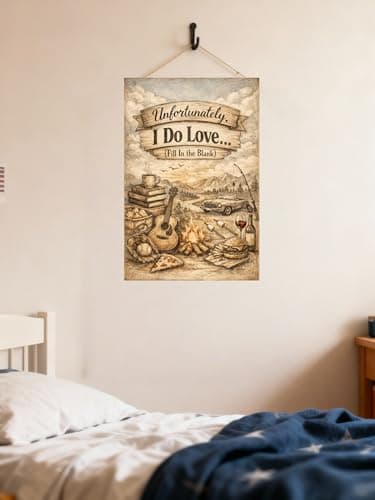 Unfortunately I Do Love Fill In the Blank Tin Sign Vintage Lifestyle Quote Metal Wall Art Rustic Outdoor Decorative Plaque Humor Sign for Home Cabin Garage Wall 8x12 Inch - Thumbnail 4