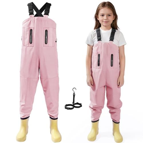 Ghosthorn Chest Waders for Kids Children Waders Nylon Waterproof Fishing Waders Toddler Youth Hunting Waders with Boots EVA for Boys Girls - Image 1