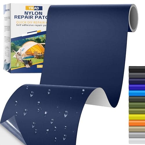 YIKAD Fabric Repair Tape, Self Adhesive Nylon Repair Patch, Waterproof Outdoor Nylon Tape/Patch Kit for Down Jacket Clothing Tent Awnings Boat Cover Couches Navy Blue 4x70 inch - Image 1