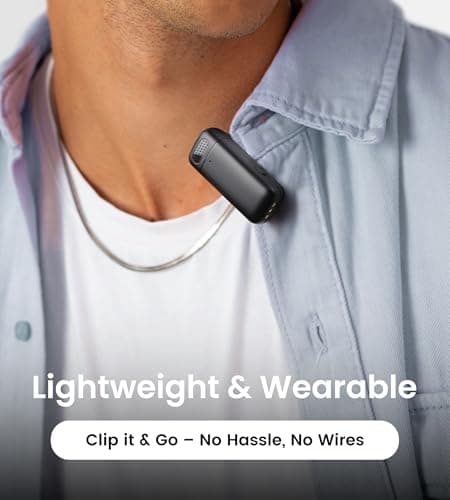 Sunnymark Mini Wireless Lavalier Microphone for iPhone/Android/Laptop, Plug & Play mini Mic with USB C Receiver and Lightning Adapter, Noise Reduction Clip on Wireless Microphone for TikTok, YouTube - Thumbnail 3