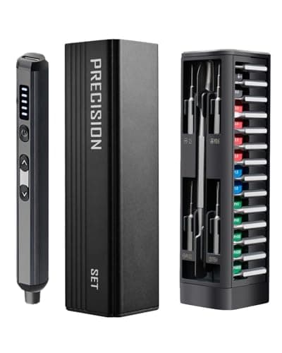 3.7v Mini Electric Screwdriver Set, Precision Screwdriver Set with 5 Torque Settings, LED Light, Magnetic Storage, Magnetizer, Repair Tool Kit for Electronics Phone Camera Laptop Watch - Image 1