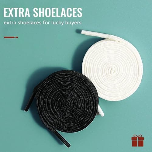 Vepose Women's White Walking Casual Sneakers, Dressy Arch Support Comfortable Low Top Tennis Lace up 8003 Shoes, Size 7M US, (CJY8003 White Black 07) - Thumbnail 5