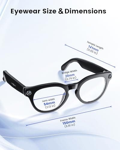 Orpnkna AI Smart Glasses with 8MP Camera, Continuous 12-Min 1200P Video Recording, Real-Time Translation & Voice Assistant, Open-Ear Bluetooth Audio for Vlogging, Travel & Meetings - Thumbnail 2