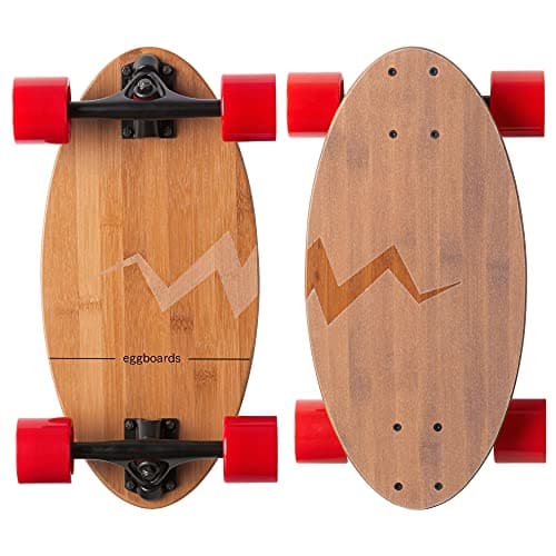 Eggboards Mini Longboard Cruiser Skateboard Complete | 19'' x 9'' | Portable Bamboo Cruiser Board. Easy to Carry, Smooth to Ride. Short Long Boards Skateboards for Adults, Beginners, Kids Skateboard. - Image 1