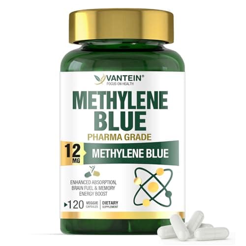 TEATTY Methylene Blue Pharmaceutical Grade Supplement, USP Grade - 120 Capsules for Cellular Energy, Brain Health & Antioxidant Support - Image 1