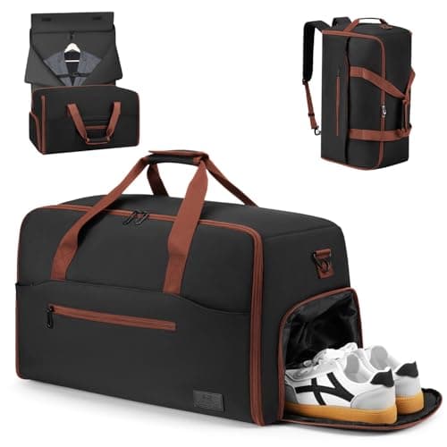 RJEU Convertible Garment Bags for Travel, 47L Garment Duffle bag for Hanging Clothes, 3 in 1 Suit Travel Bag for Business Trips with Shoulder Strap, Carry On Suit Luggage for Men,Blackbrown - Image 1