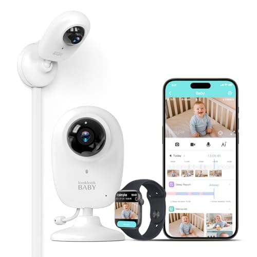 Smart AI Baby Monitor,1080P Baby Room Camera, APP,AI Detection,Cry Monitor,Lullabies,Night Vision,VOX,Two-Way Audio,Cloud & SD Card Storage,Wall Mount,Temperature Sensor,Support Smart Watch - Image 1