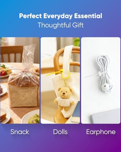 KLKE 52-Pack Silicone Cable Ties, Reusable Cord Organizer Straps With 2 Binding Methos, Durable & Stretchable Wire Management for Home, Office, Travel (Multicolor) - Thumbnail 4