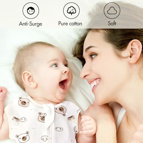 ANYEDDE Baby Swaddle 3-6 Month - Arms Up Swaddles, Baby Transitional Swaddle Sleep Sack for Newborn, Cuff Removable Design, Cute Little Bear Breathable Cotton Newborn Transition Sacks - Thumbnail 2