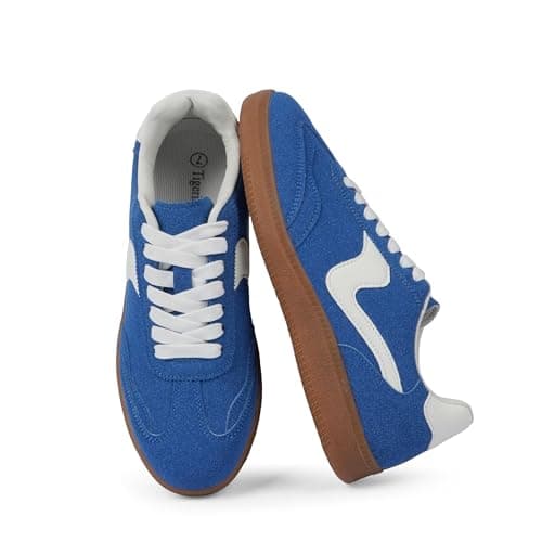 Tigeridea Sneakers for Women Business Casual Blue Blue Tennis Shoes Comfortable Lace up Slip on Women's Fashion Sneakers Size 8.5 - Image 1
