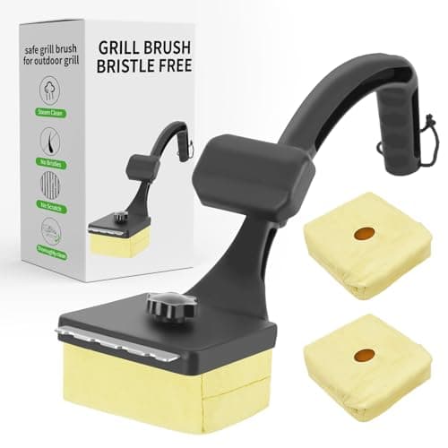 PROKITCHEN Sponge Grill Brush for Outdoor Grill, Upgraded Safe Bristle Free Grill Brush with Scraper Replaceable Head, BBQ Cleaning Brush for Dad, 1+2 Pcs - Image 1