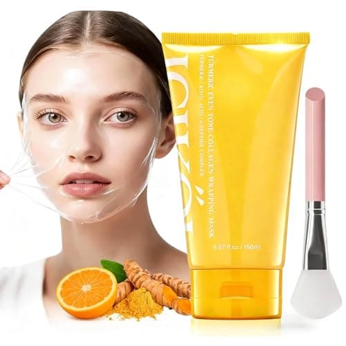 ICIKOL Turmeric Collagen Night Wrapping Mask 5.07 oz (2x Standard Size) – Overnight Peel-Off Face Mask with Kojic Acid & Vitamin C – Hydrating & Glow-Enhancing Korean Skincare for All Skin Types - Image 1