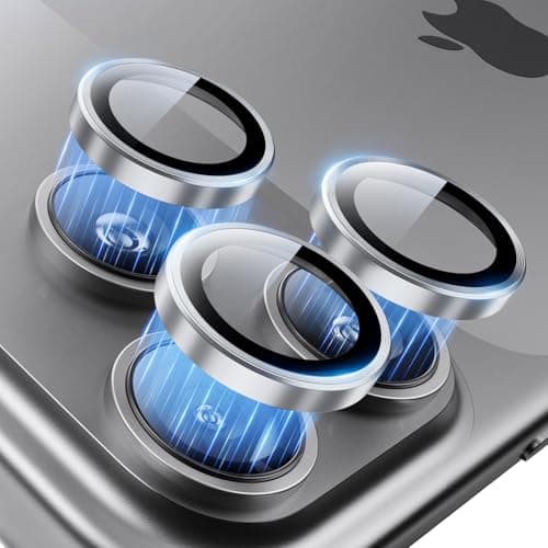 Hoerrye for iPhone 17 Pro Max/17 Pro Camera Lens Protector - [Top 9H+ Tempered Glass - 12FT Military Grade] HD Invisible Fit Camera Screen Protector Cover Accessories Case Friendly，Silver - Image 1