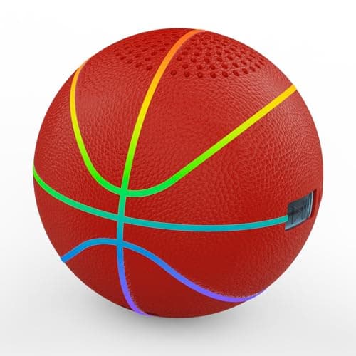 INLOOKSEEK Glow in the Dark Basketball Bluetooth Speaker, Mini Baseball-Sized LED Light Up Ball, Leather Pelota de Basketball, Glow Balls Sports Basketballs Stuff Ornament Gift - Image 1