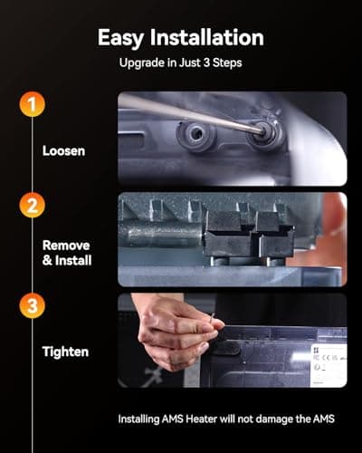 SUNLU AMS Heater, Compatible with Bambu lab AMS Gen 1 – Enables Simultaneous Printing & Drying, Easy Installation, Fast Heating to 70°C, 4-Spool Capacity Filament Dryer - Thumbnail 4